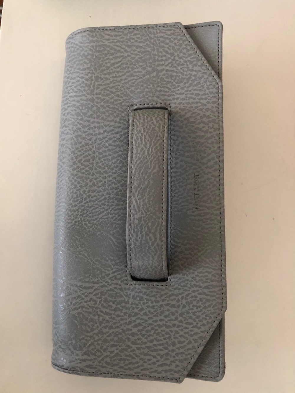 Matt and Nat Abiko clutch grey vegan leather